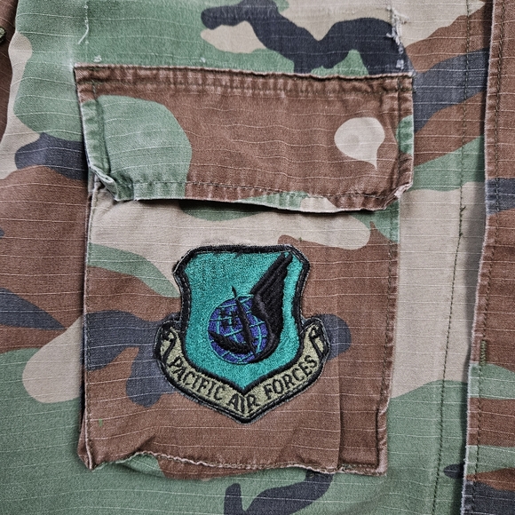 Vintage 90s United States Air Force USAF Woodland Camo Military Jacket Small - Picture 4 of 12